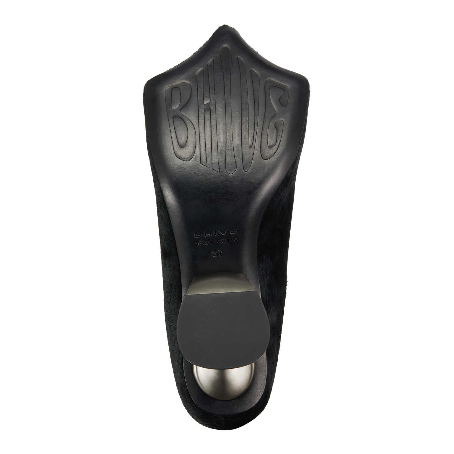 DRAGO MULES BLACK UNSHAVED COWSKIN