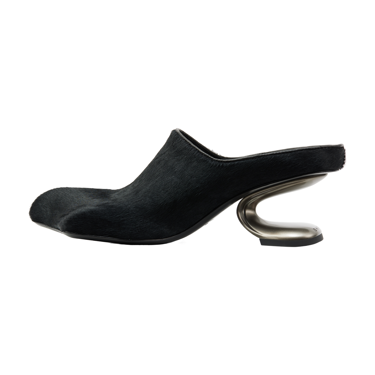 DRAGO MULES BLACK UNSHAVED COWSKIN