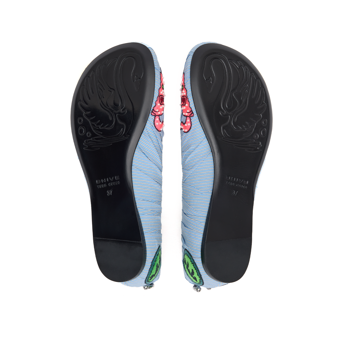 BAGGY BALLET FLATS BLUE STRIPE