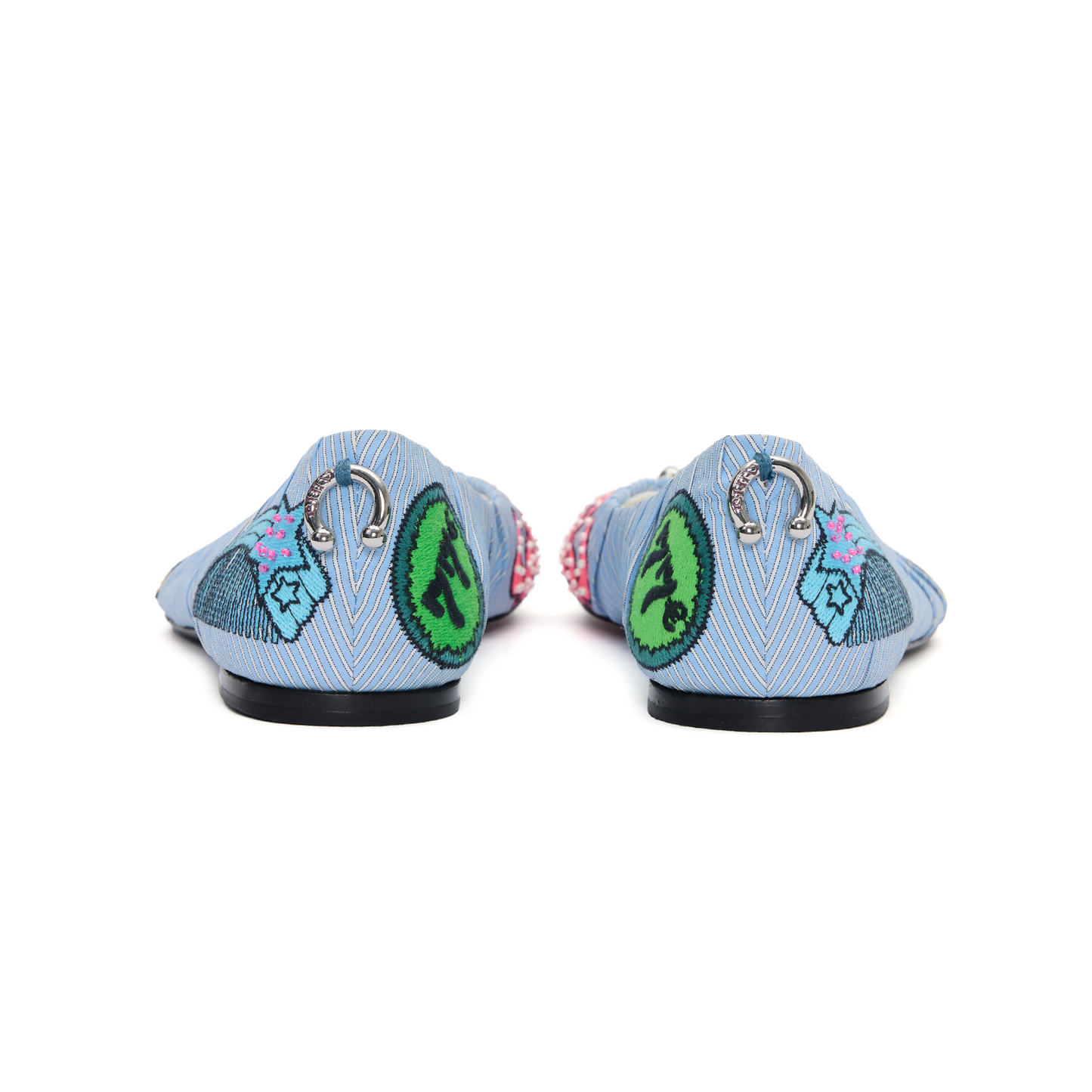 BAGGY BALLET FLATS BLUE STRIPE