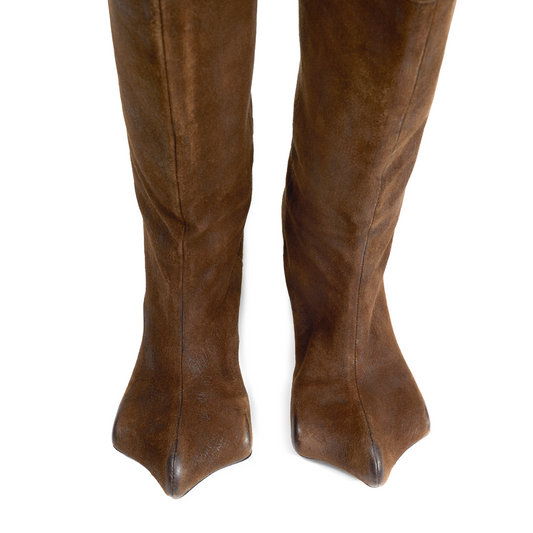 DRAGO WIDE-CALF BOOTS VINTAGE BROWN