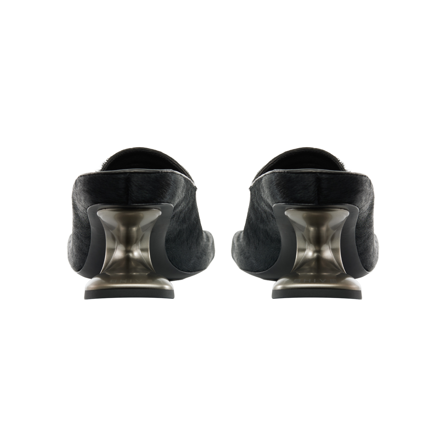 DRAGO MULES BLACK UNSHAVED COWSKIN