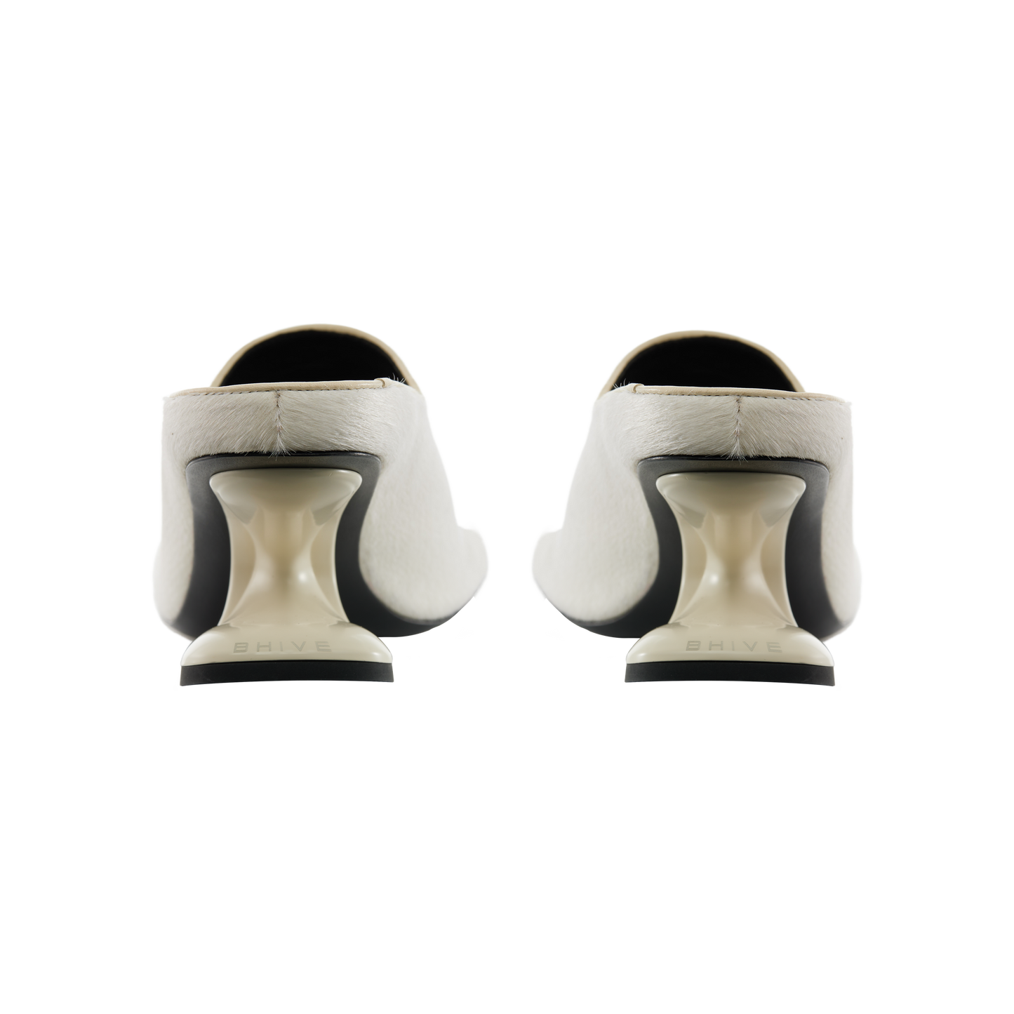 DRAGO MULES WHITE UNSHAVED COWSKIN