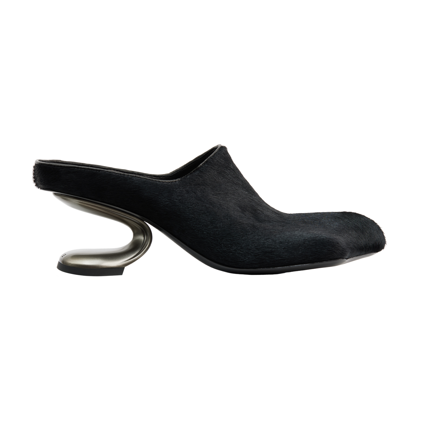 DRAGO MULES BLACK UNSHAVED COWSKIN