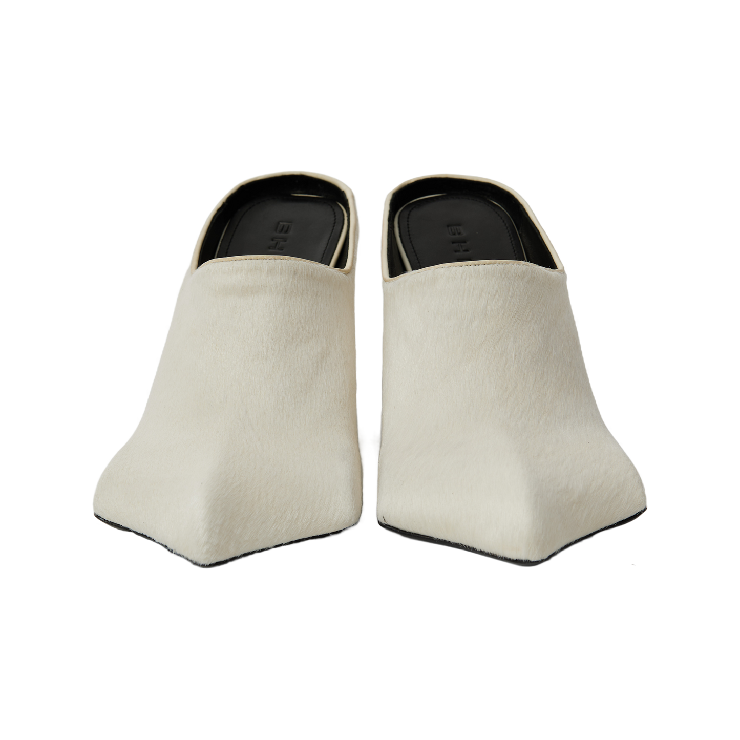 DRAGO MULES WHITE UNSHAVED COWSKIN