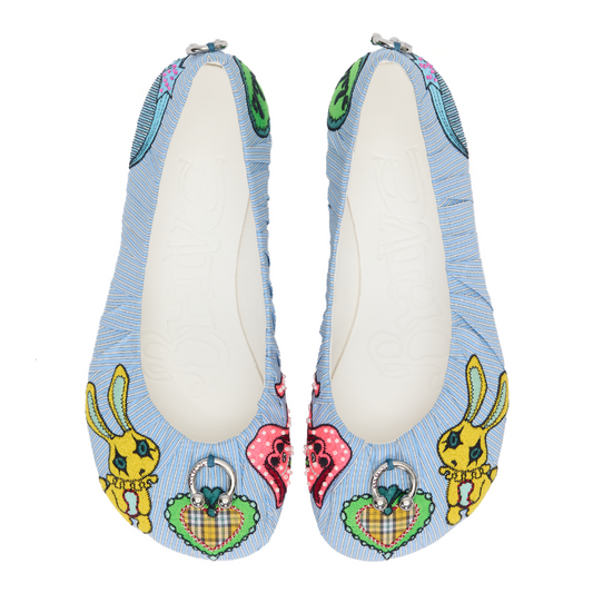 BAGGY BALLET FLATS BLUE STRIPE