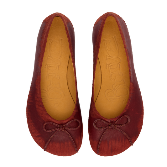BAGGY BALLET FLATS SCRATCH RED